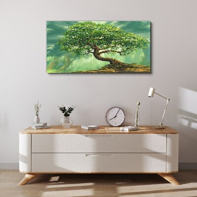 Bild auf leinwand Eine grüne Ecke mit einem Zauberbaum