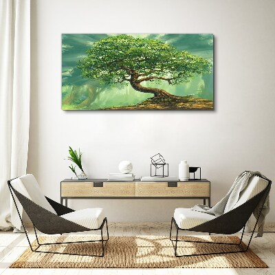 Bild auf leinwand Eine grüne Ecke mit einem Zauberbaum