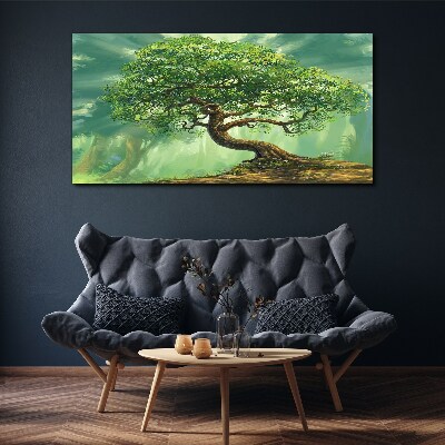 Bild auf leinwand Eine grüne Ecke mit einem Zauberbaum