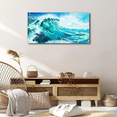 Foto auf leinwand Eine Welle in Türkistönen