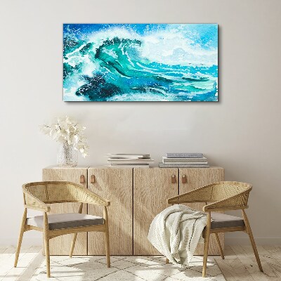 Foto auf leinwand Eine Welle in Türkistönen