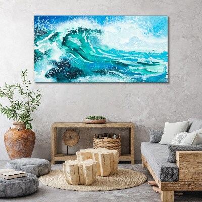 Foto auf leinwand Eine Welle in Türkistönen