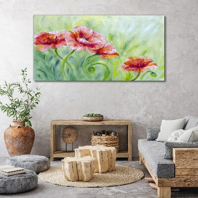 Foto auf leinwand Blumenlandschaft in Pastelltönen