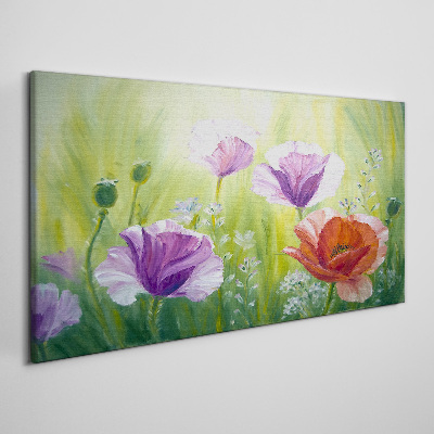 Bild auf leinwand Blumengarten in Pastellfarben