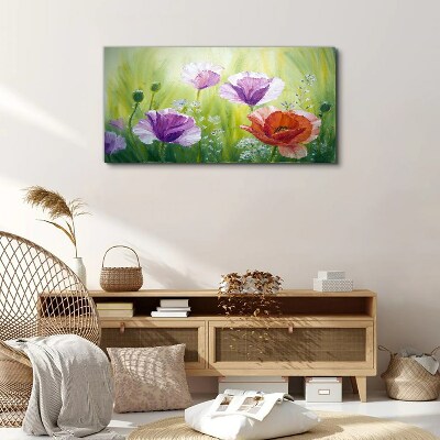 Bild auf leinwand Blumengarten in Pastellfarben
