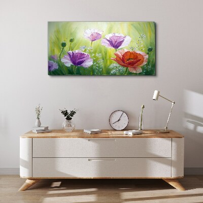 Bild auf leinwand Blumengarten in Pastellfarben