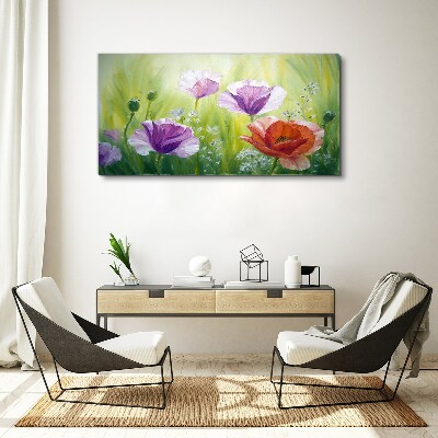 Bild auf leinwand Blumengarten in Pastellfarben