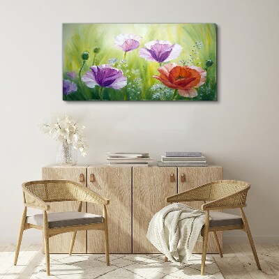 Bild auf leinwand Blumengarten in Pastellfarben