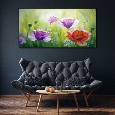 Bild auf leinwand Blumengarten in Pastellfarben