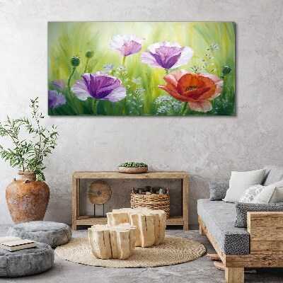 Bild auf leinwand Blumengarten in Pastellfarben