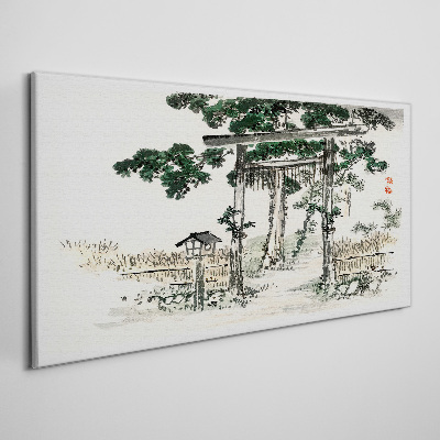 Wandbild Torii-Tor in einer friedlichen Landschaft