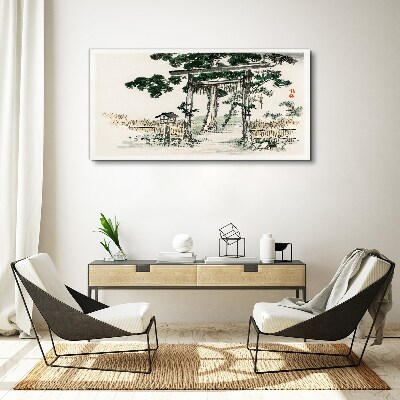 Wandbild Torii-Tor in einer friedlichen Landschaft