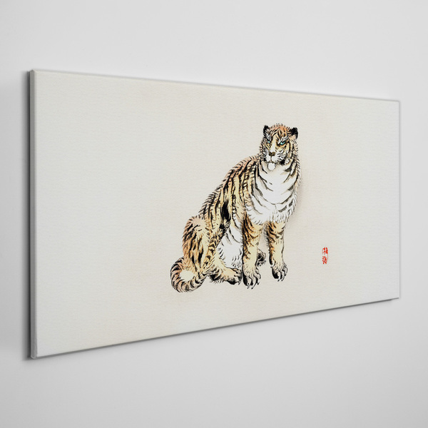 Foto auf leinwand Tiger vor klarem Himmel