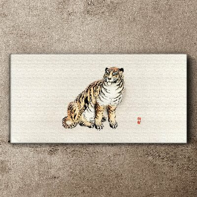 Foto auf leinwand Tiger vor klarem Himmel
