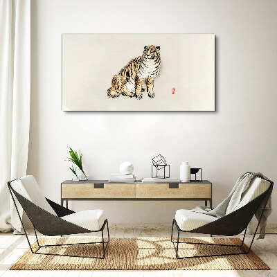 Foto auf leinwand Tiger vor klarem Himmel