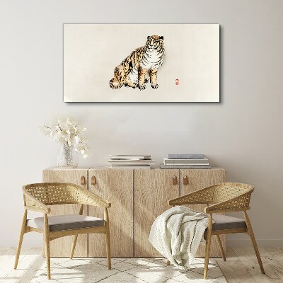 Foto auf leinwand Tiger vor klarem Himmel