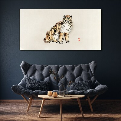 Foto auf leinwand Tiger vor klarem Himmel