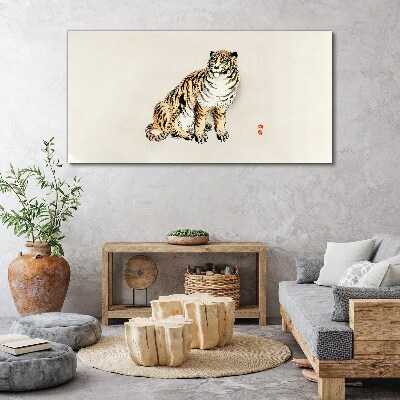 Foto auf leinwand Tiger vor klarem Himmel