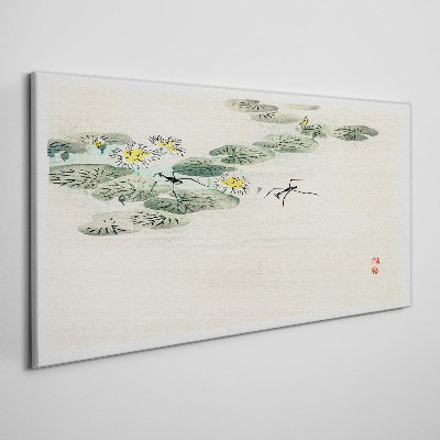 Foto leinwand Seerosen auf einer ruhigen Wasseroberfläche