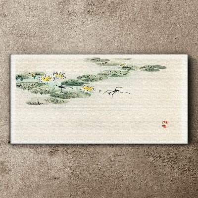 Foto leinwand Seerosen auf einer ruhigen Wasseroberfläche