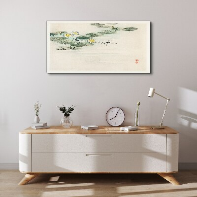 Foto leinwand Seerosen auf einer ruhigen Wasseroberfläche