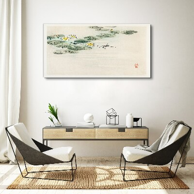 Foto leinwand Seerosen auf einer ruhigen Wasseroberfläche