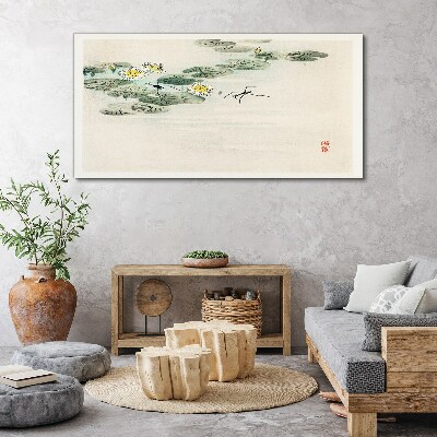 Foto leinwand Seerosen auf einer ruhigen Wasseroberfläche
