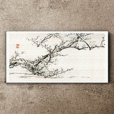 Foto auf leinwand Blühender Zweig im japanischen Stil