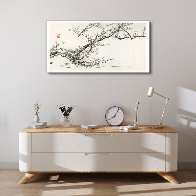 Foto auf leinwand Blühender Zweig im japanischen Stil