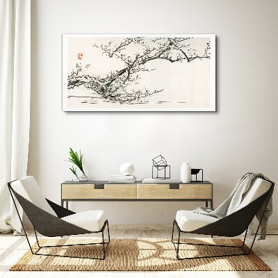 Foto auf leinwand Blühender Zweig im japanischen Stil