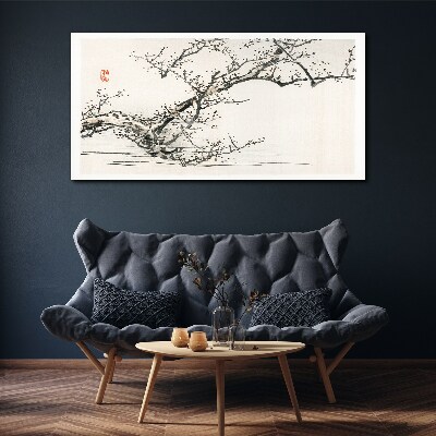 Foto auf leinwand Blühender Zweig im japanischen Stil