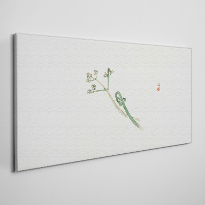 Wandbild Zarte Zweige auf weißem Hintergrund