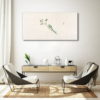 Wandbild Zarte Zweige auf weißem Hintergrund