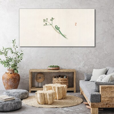 Wandbild Zarte Zweige auf weißem Hintergrund