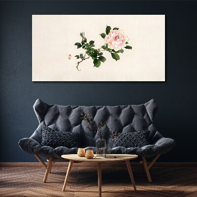 Foto auf leinwand Pfingstrose Blume auf einem hellen Hintergrund