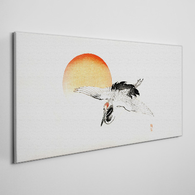 Bild auf leinwand Golden Dawn mit Kranich