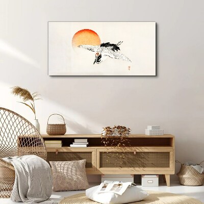 Bild auf leinwand Golden Dawn mit Kranich