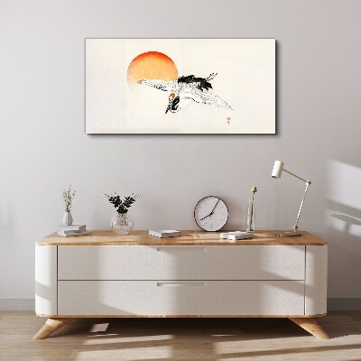 Bild auf leinwand Golden Dawn mit Kranich