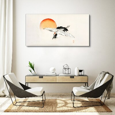 Bild auf leinwand Golden Dawn mit Kranich