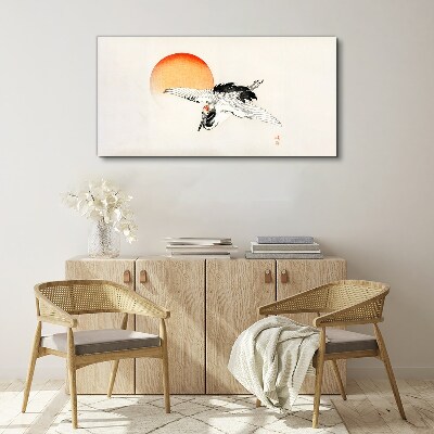Bild auf leinwand Golden Dawn mit Kranich