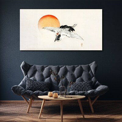 Bild auf leinwand Golden Dawn mit Kranich