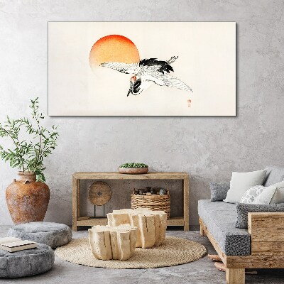Bild auf leinwand Golden Dawn mit Kranich