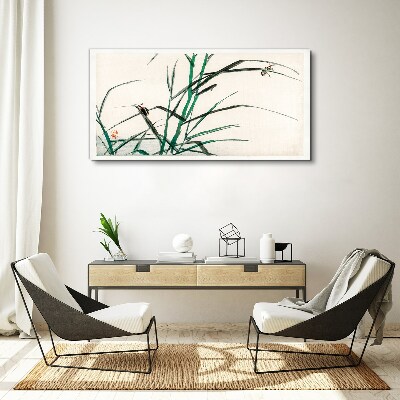Foto leinwand Gräser und Insekten im Einklang