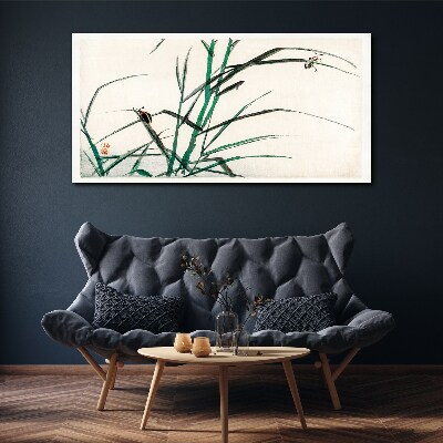 Foto leinwand Gräser und Insekten im Einklang