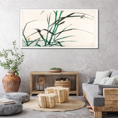 Foto leinwand Gräser und Insekten im Einklang