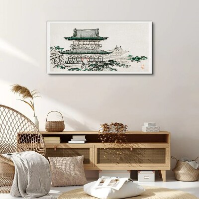Foto auf leinwand Traditionelle Landschaft mit einer Pagode