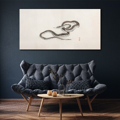 Foto auf leinwand Schlange vor dem Hintergrund des Minimalismus