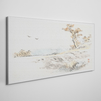 Foto leinwand Eine friedliche Landschaft am Wasser