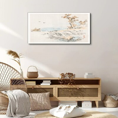Foto leinwand Eine friedliche Landschaft am Wasser