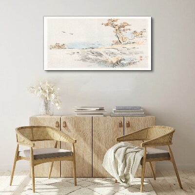Foto leinwand Eine friedliche Landschaft am Wasser